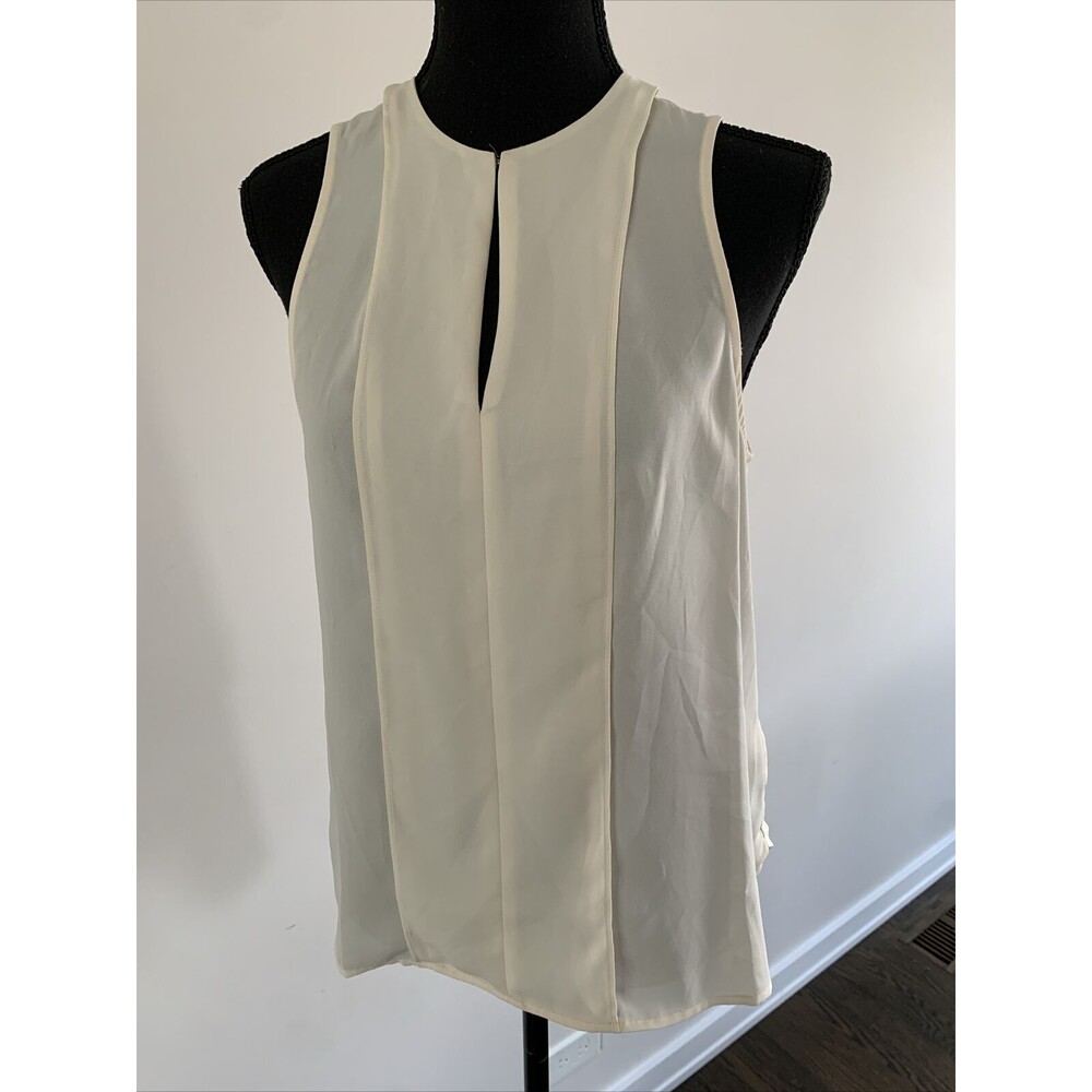 Maeve Anthropologie Ivory Sleeveless High‎ Low Layered Blouse Size 4 White Top